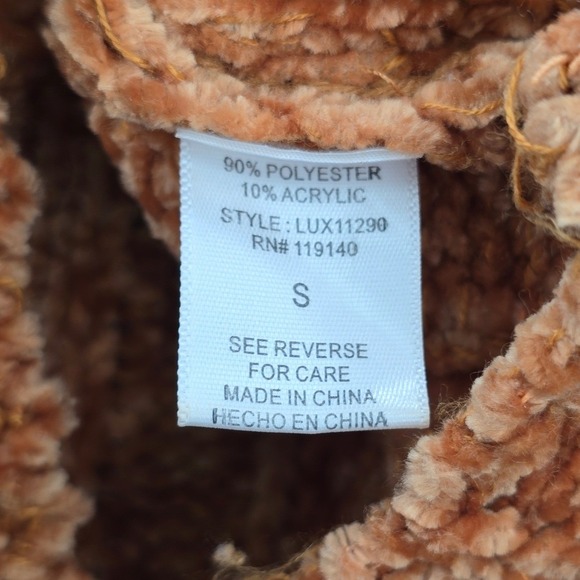 Yellow Crop Chenille Ribbed‎ Y2K Favlux Vintage Academia Cozy Sweater Small - Picture 14 of 14